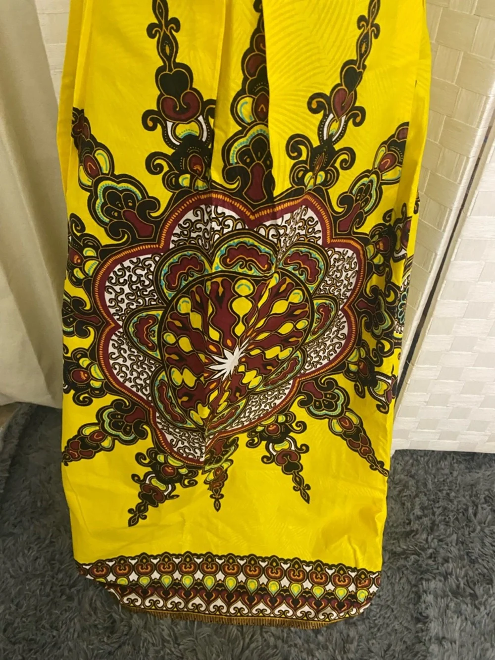 Vibrant Yellow African Print Maxi Skirt - Picture 3 of 9